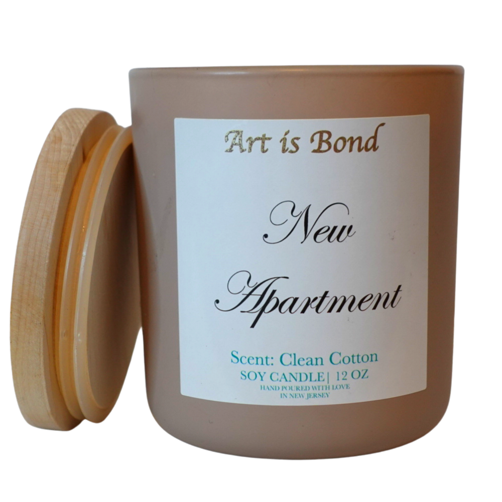 "New Apartment" 12 OZ Soy Candle with Custom Playlist to Celebrate your New Beginnings!