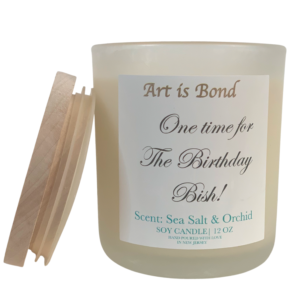 One time for the Birthday Bish! 12 OZ Soy Candle Candle with Paired Exclusive Birthday Playlist