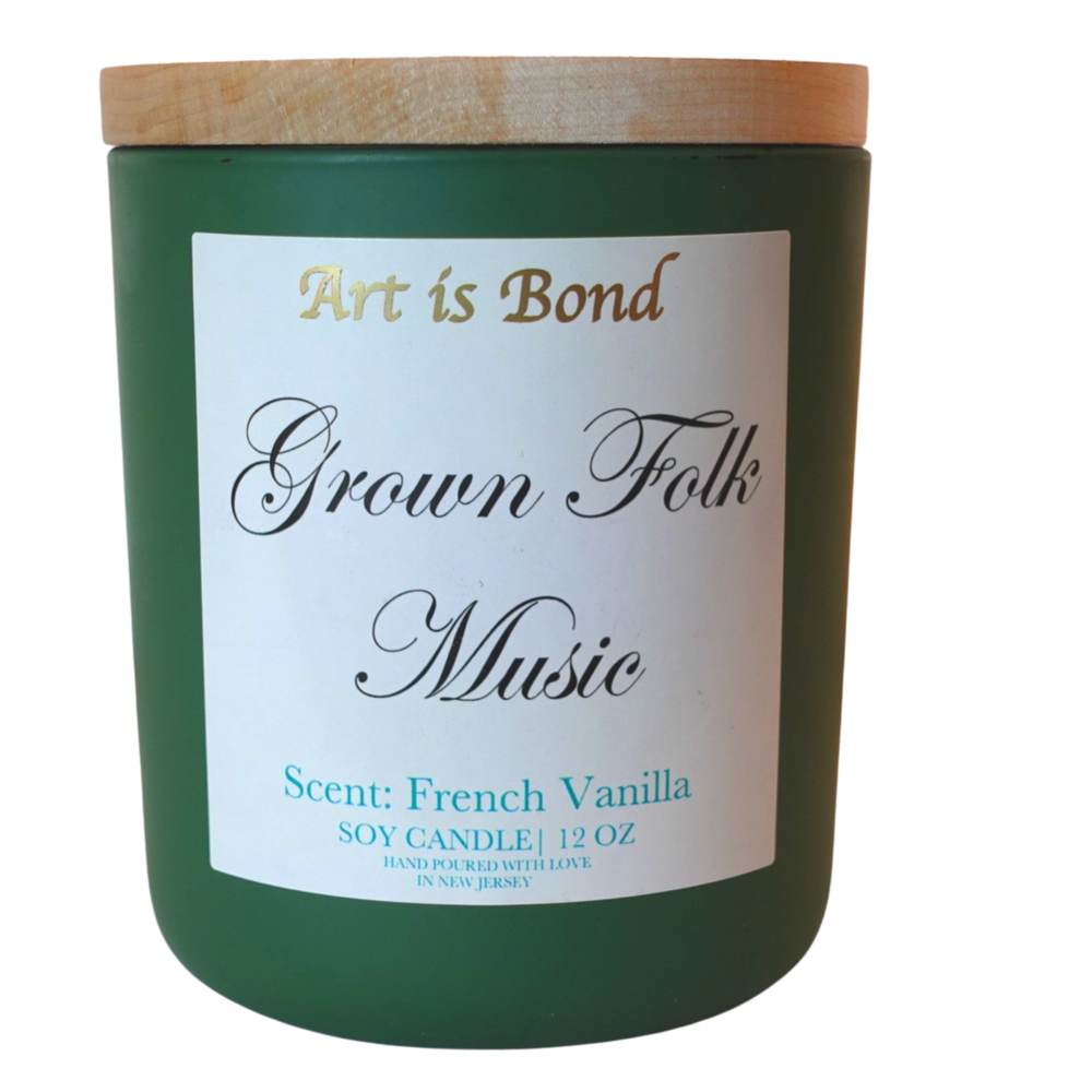 Grown Folks Music  | 12 OZ Soy Candle Paired with Custom Playlist for the Old Souls Alike.
