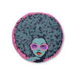 Curls GaloreTufted Floor Pillow, Round