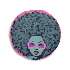 Curls GaloreTufted Floor Pillow, Round