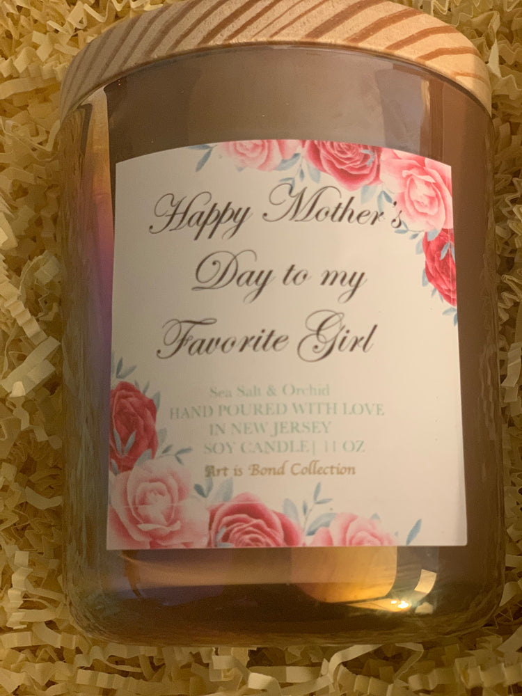 Mother's Day Candle - Sea Salt & Orchid scented Soy Candle