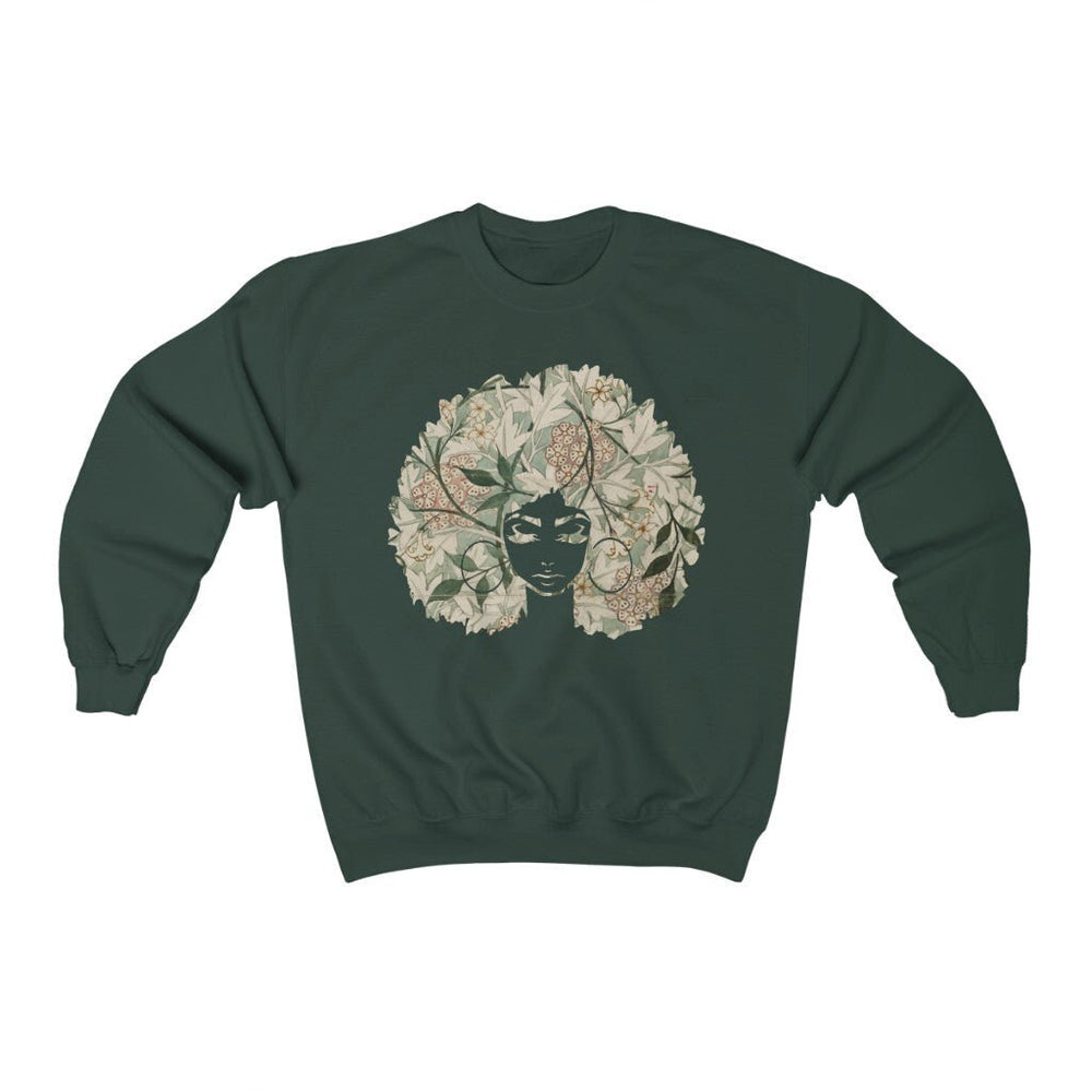 Afro Goddess - Unisex Heavy Blend™ Crewneck Sweatshirt - Flower Colorway