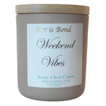 Weekend Vibes | 12 OZ Clean Cotton Scented Soy Candle Candle with Paired Custom Playlist