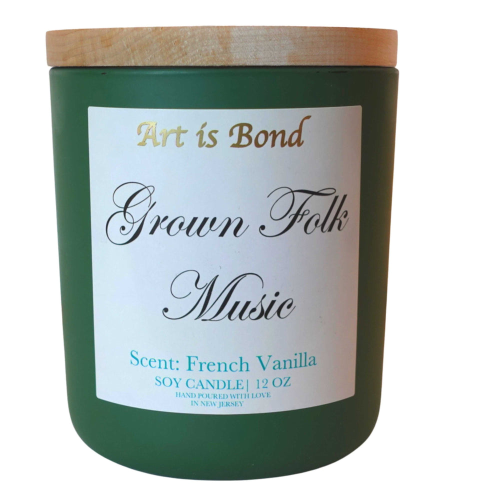 Grown Folks Music | 12 OZ Soy Candle Paired with Custom Playlist for the Old Souls Alike.
