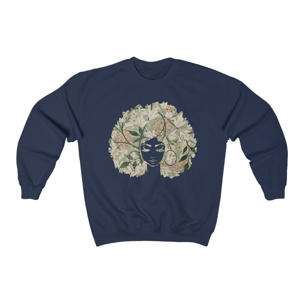 Afro Goddess - Unisex Heavy Blend™ Crewneck Sweatshirt - Flower Colorway
