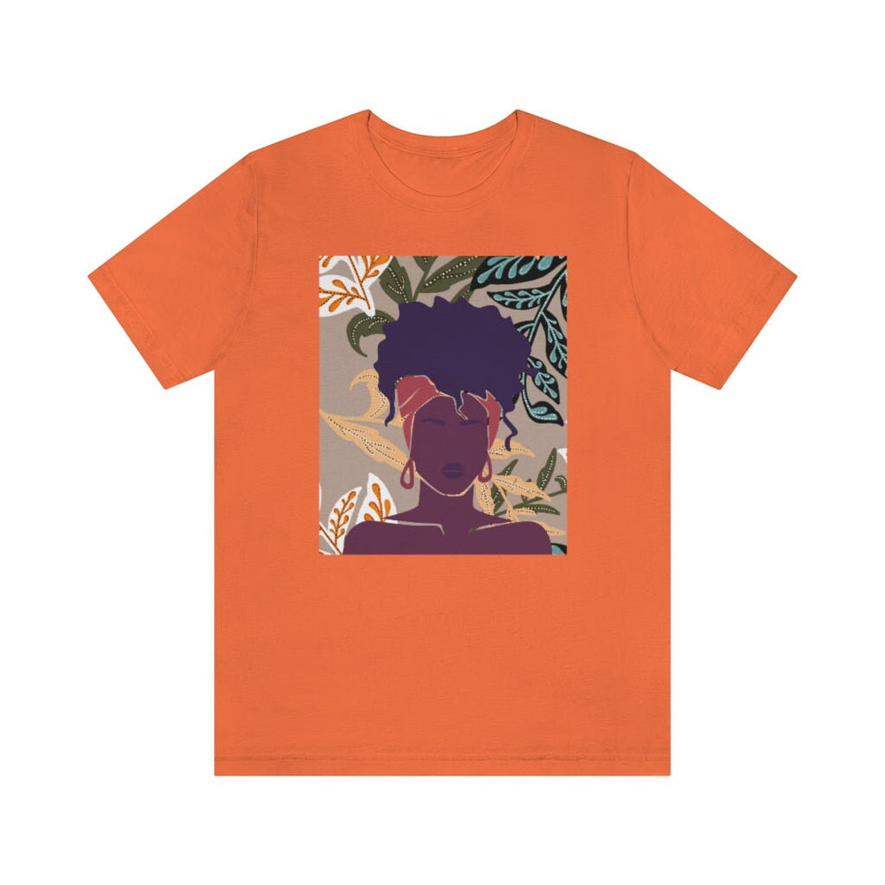 Abstract Black Woman on Printed Background Unisex Short Sleeve Tee