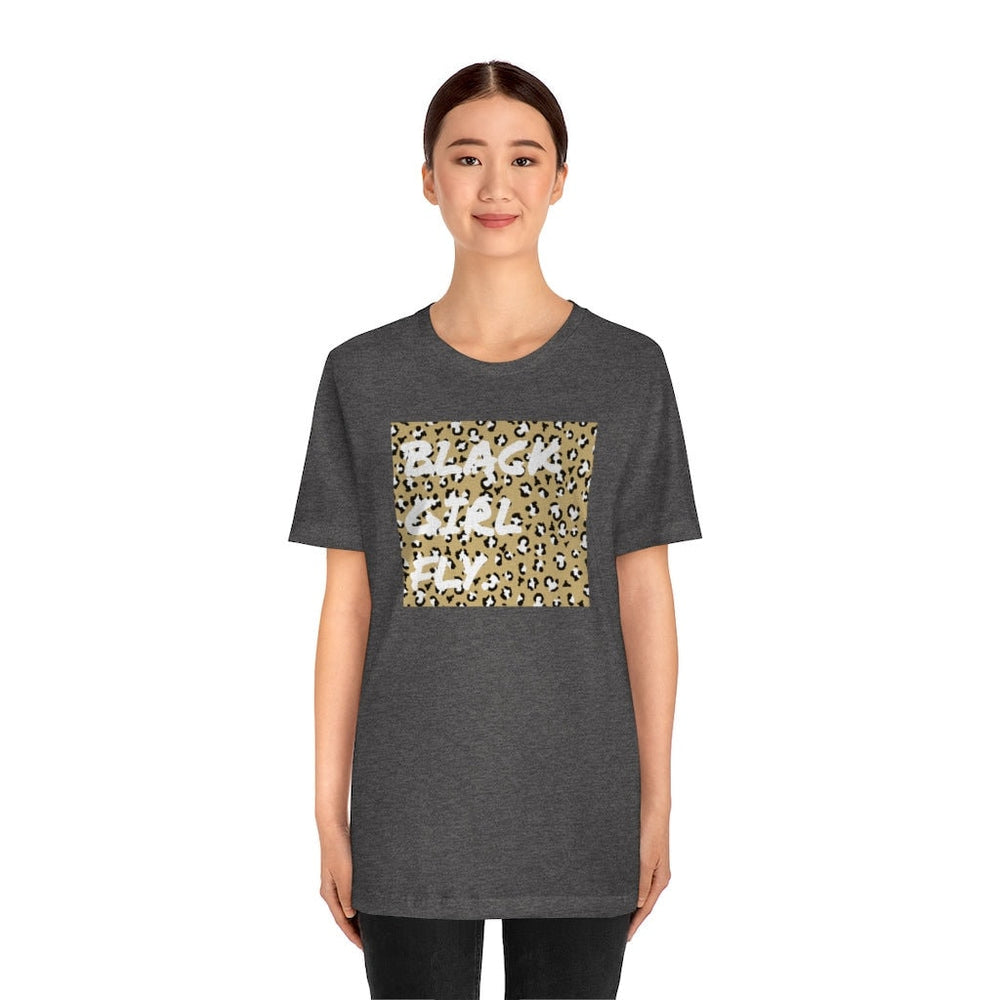 Black Girl Fly Leopard Unisex Short Sleeve Tee