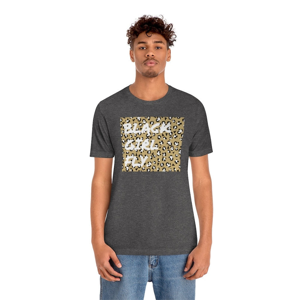 Black Girl Fly Leopard Unisex Short Sleeve Tee