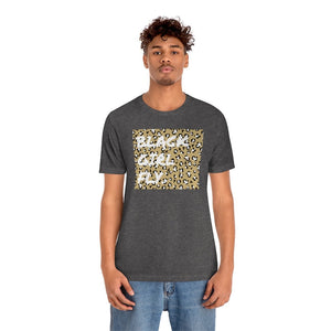 Black Girl Fly Leopard Unisex Short Sleeve Tee
