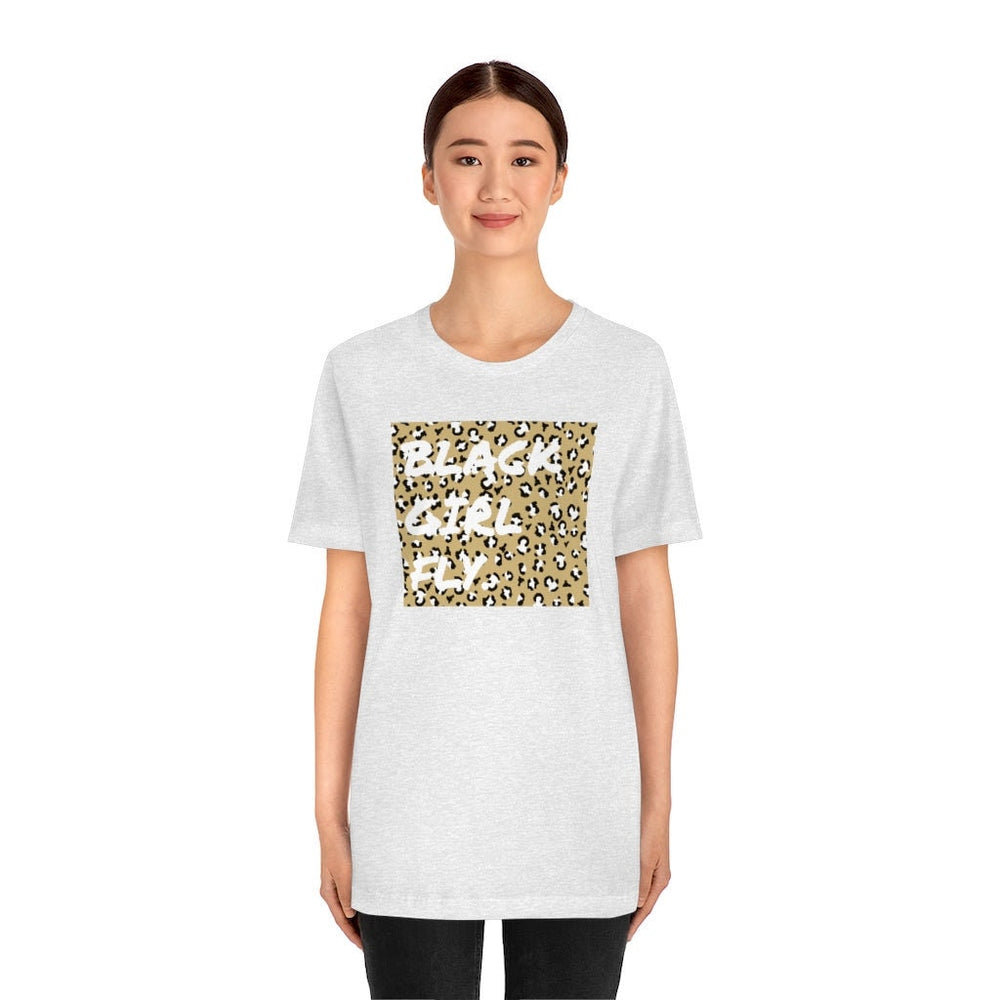Black Girl Fly Leopard Unisex Short Sleeve Tee