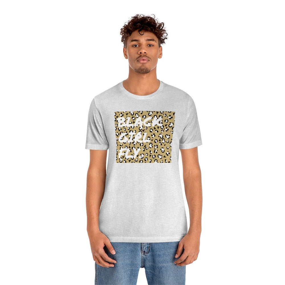 Black Girl Fly Leopard Unisex Short Sleeve Tee