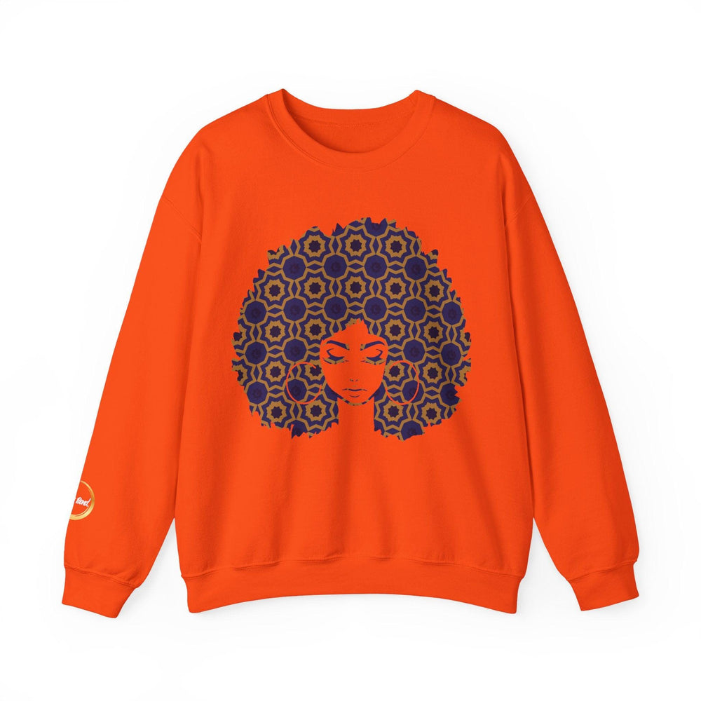 Afro Goddess - Unisex Heavy Blend™ Crewneck Sweatshirt - Blue and Yellow Colorway