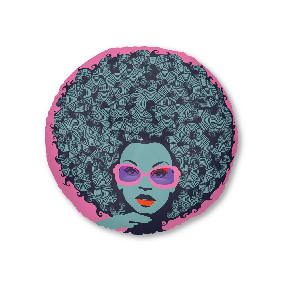 Curls GaloreTufted Floor Pillow, Round