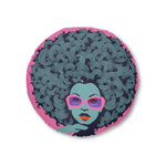 Curls GaloreTufted Floor Pillow, Round