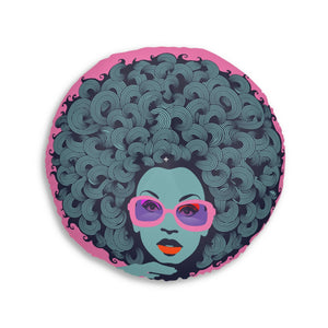Curls GaloreTufted Floor Pillow, Round