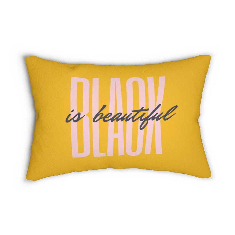 Black is Beautiful Spun Polyester Lumbar Pillow - Yellow
