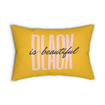 Black is Beautiful Spun Polyester Lumbar Pillow - Yellow