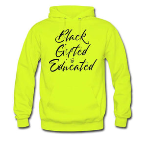 Black, Gifted and Educated Unisex Hoodie - safety green