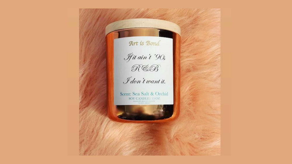 If it Aint &#39;90s R&B I don&#39;t Want it - Sea Salt Orchid Soy Candle with 18 Hour Playlist