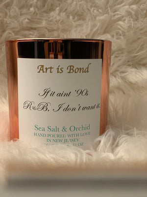 If it Aint &#39;90s R&B I don&#39;t Want it - Sea Salt Orchid Soy Candle with 18 Hour Playlist
