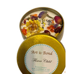 Flower Child 8 oz Frosted Juniper Soy Candle with Custom Playlist!