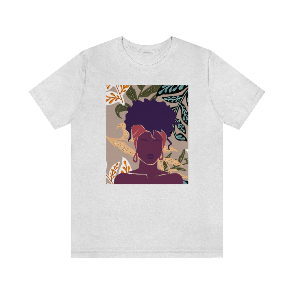 Abstract Black Woman on Printed Background Unisex Short Sleeve Tee