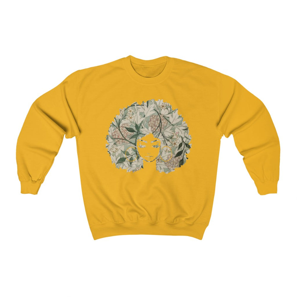 Afro Goddess - Unisex Heavy Blend™ Crewneck Sweatshirt - Flower Colorway