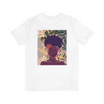 Abstract Black Woman on Printed Background Unisex Short Sleeve Tee