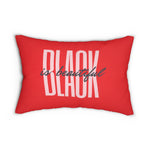 Black is Beautiful Spun Polyester Lumbar Pillow - Red