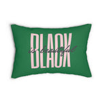 Black is Beautiful Spun Polyester Lumbar Pillow - Green