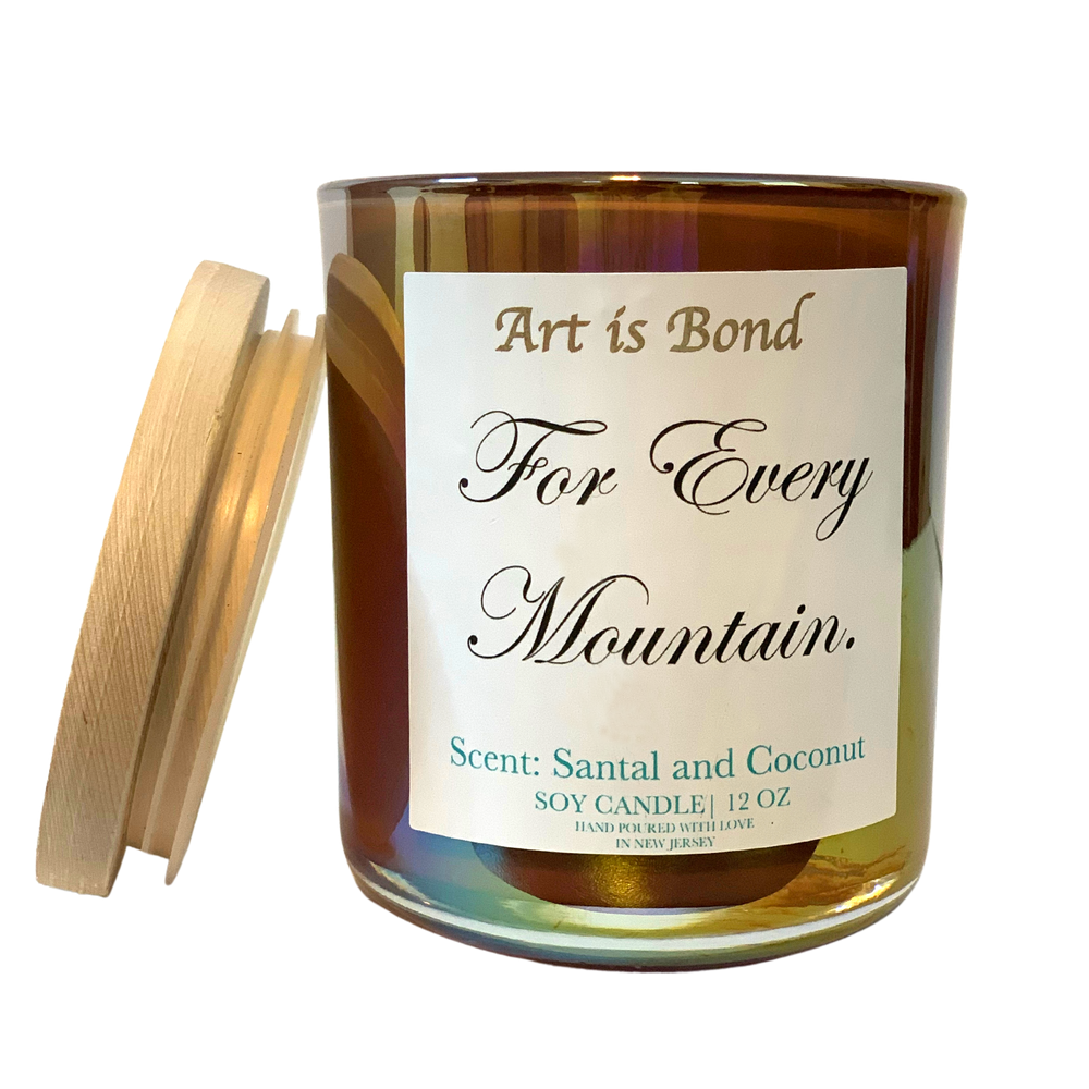 For Every Mountain 12 OZ Soy Candle Candle with Custom Gospel Playlist
