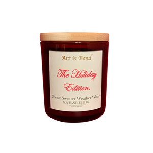 Art is Bond Holiday Edition  12 Oz Soy Candle with Custom Playlist