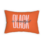 Black is Beautiful Spun Polyester Lumbar Pillow - Orange