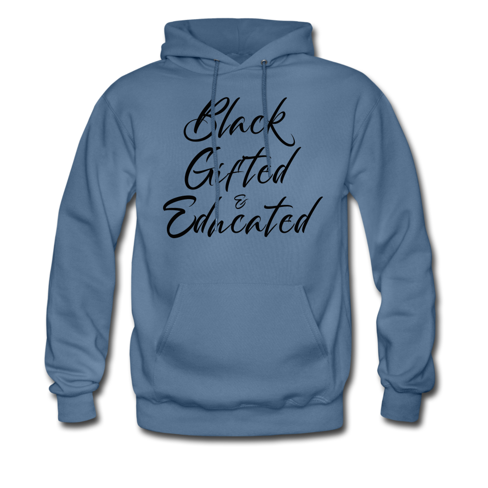 Black, Gifted and Educated Unisex Hoodie - denim blue