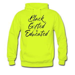 Black, Gifted and Educated Unisex Hoodie - safety green